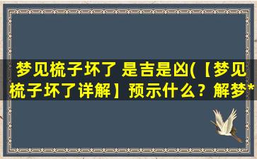 梦见梳子坏了 是吉是凶(【梦见梳子坏了详解】预示什么？解梦*揭秘梦境正反两面！)